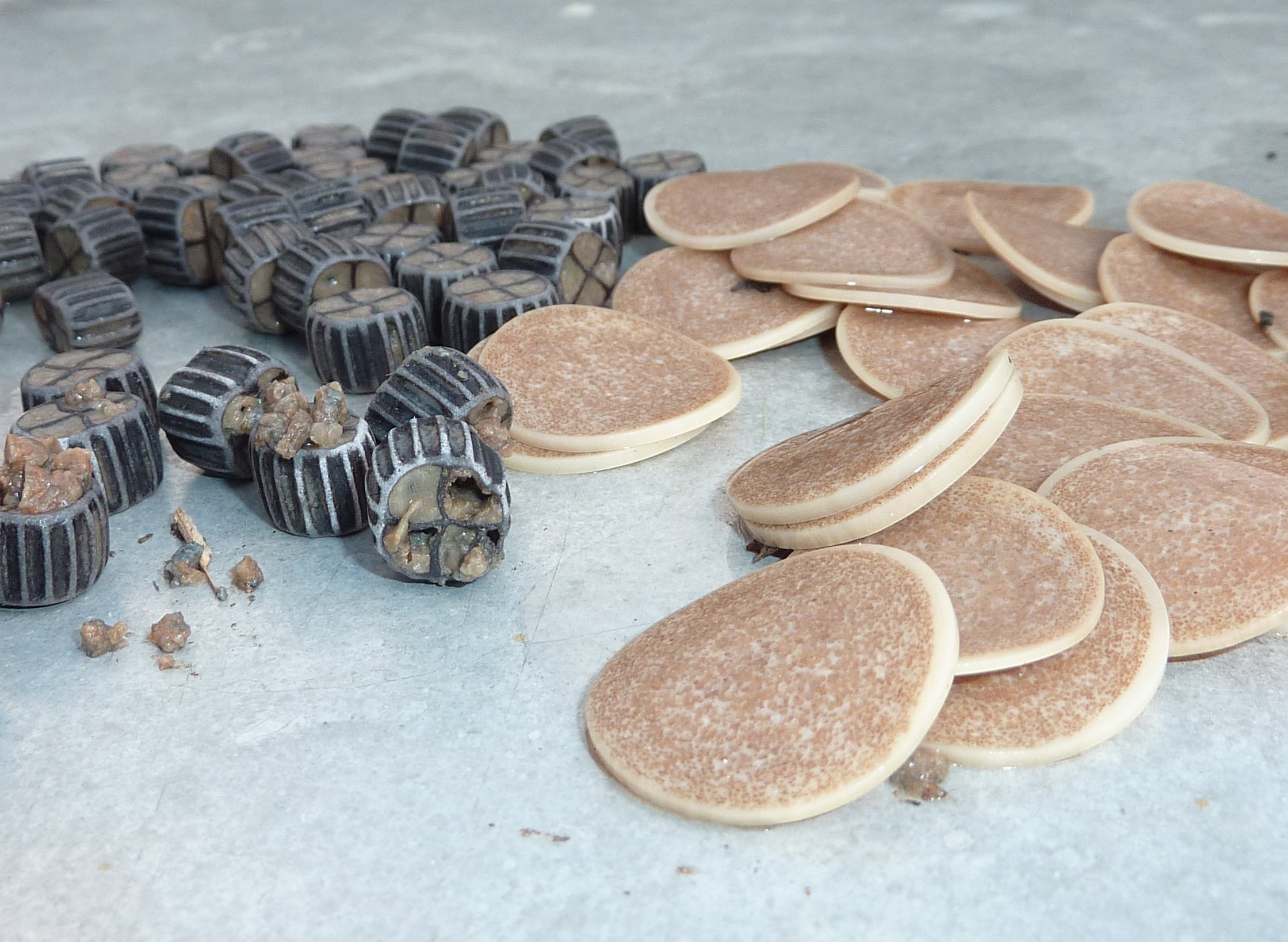 Colonised plastic biofilm carriers used in moving-bed biological treatment